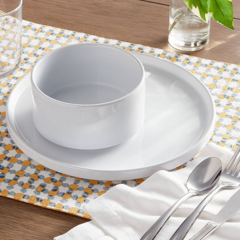 slide 2 of 3, 24oz Stoneware Stella Cereal Bowl White - Threshold™: Dishwasher & Microwave Safe, Solid Round Design, 5.4" Diameter, 24 oz