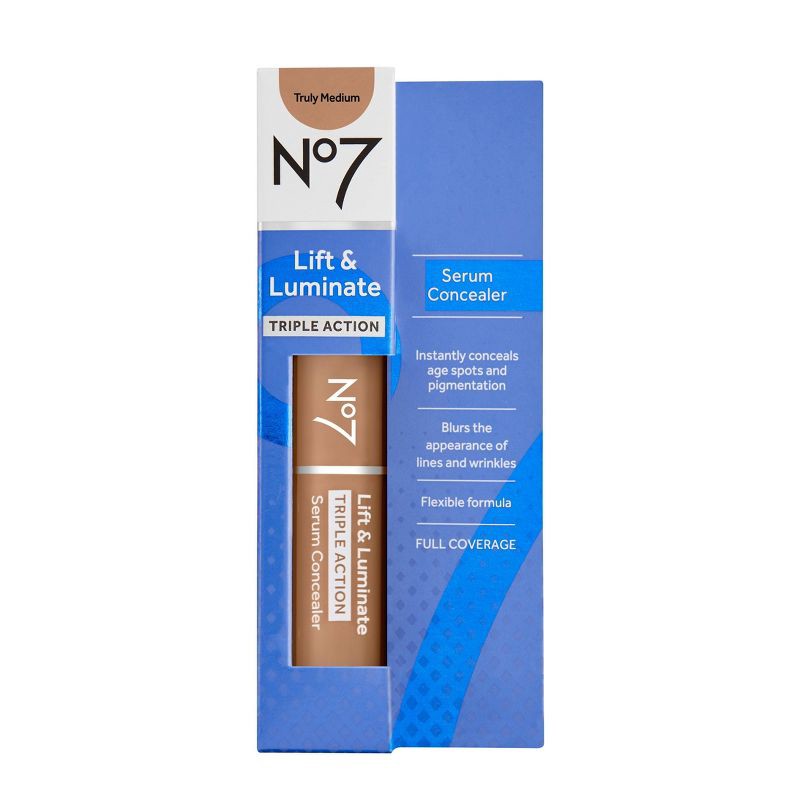 slide 3 of 8, No7 Lift & Luminate Triple Action Serum Concealer - Truly Medium - 0.271 fl oz, 0.271 fl oz
