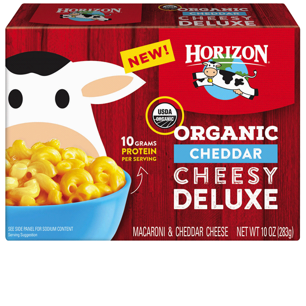 slide 1 of 1, Horizon Organic Cheddar Cheesy Deluxe Macaroni Cheese, 10 oz