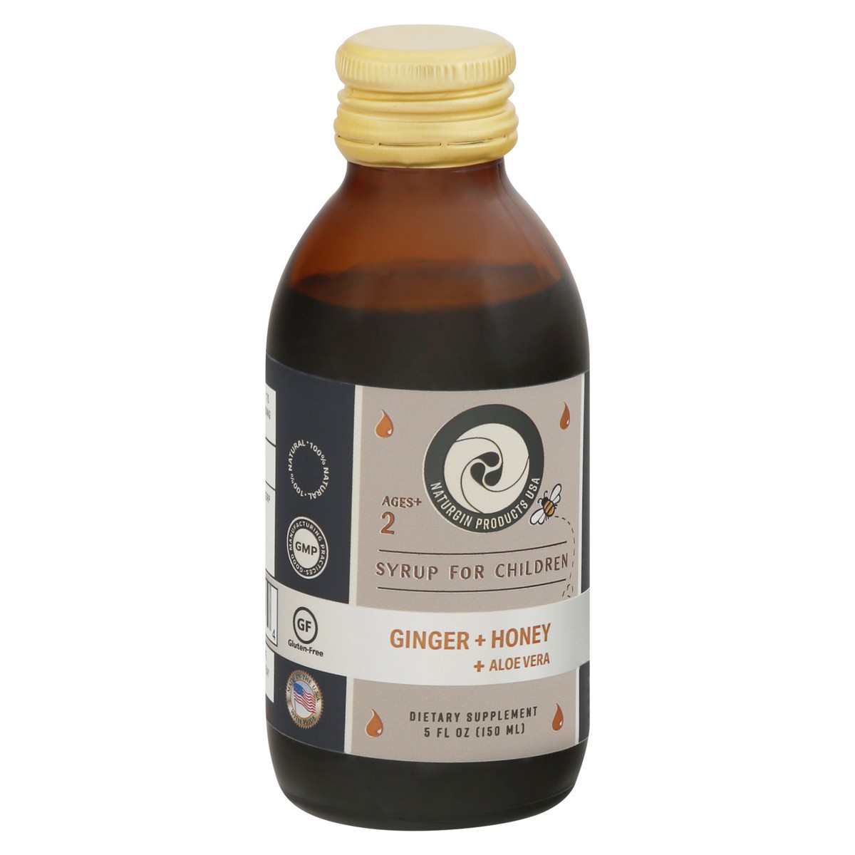 slide 4 of 10, Naturgin Products USA Ginger + Honey + Aloe Vera Syrup for Children 5 fl oz, 5 oz