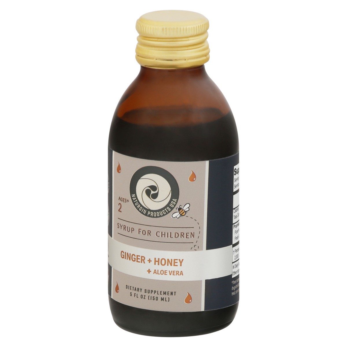 slide 5 of 10, Naturgin Products USA Ginger + Honey + Aloe Vera Syrup for Children 5 fl oz, 5 oz