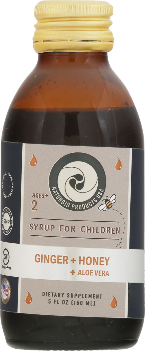 slide 10 of 10, Naturgin Products USA Ginger + Honey + Aloe Vera Syrup for Children 5 fl oz, 5 oz