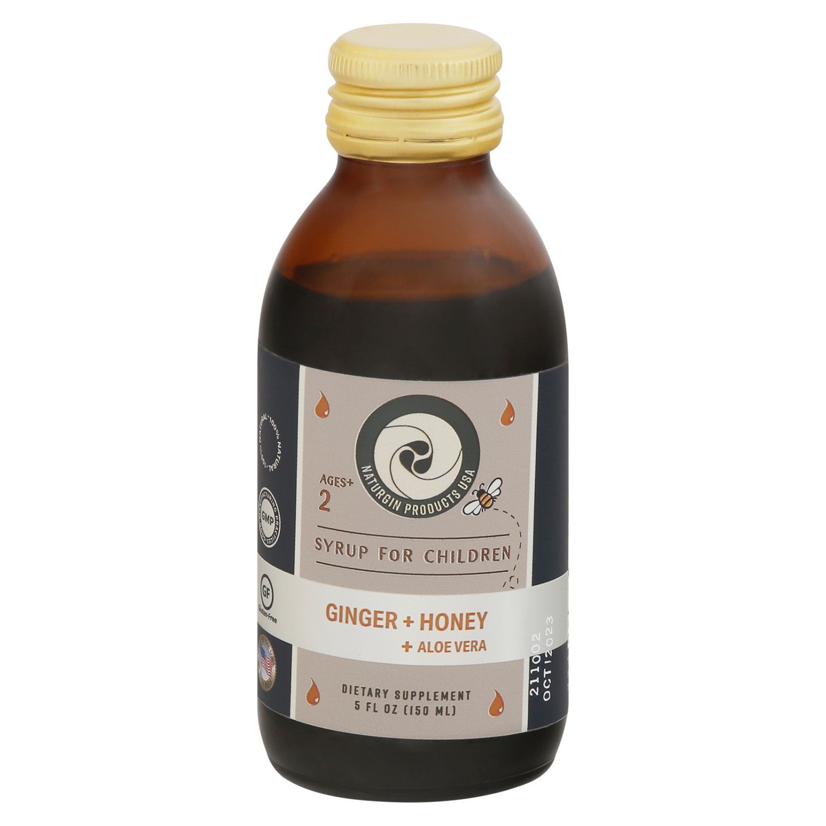 slide 9 of 10, Naturgin Products USA Ginger + Honey + Aloe Vera Syrup for Children 5 fl oz, 5 oz