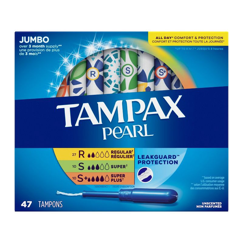 slide 9 of 10, Tampax Pearl Triple Pack Tampons - Regular/Super/Super Plus/ - Unscented - 47ct, 47 ct