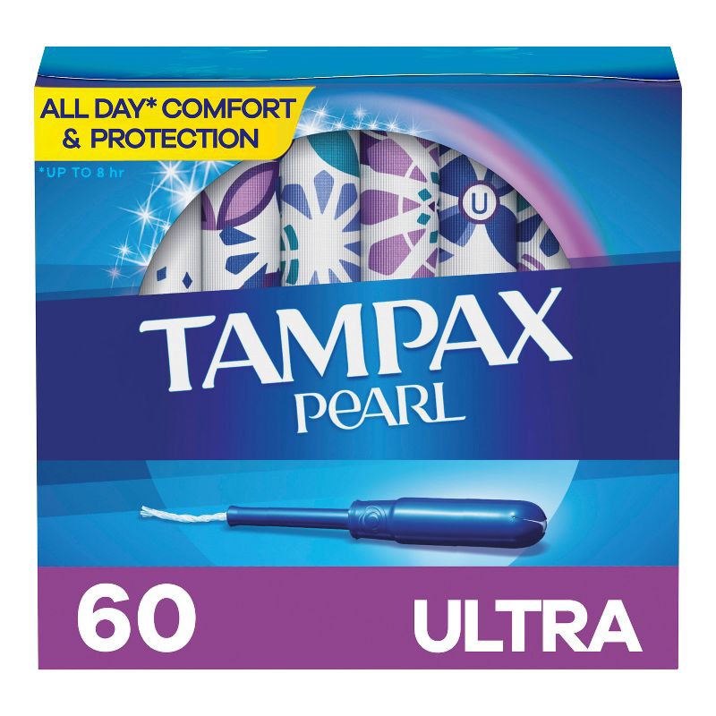 slide 1 of 10, Tampax Pearl Ultra Absorbency with LeakGuard Braid Tampons - Unscented - 60ct, 60 ct