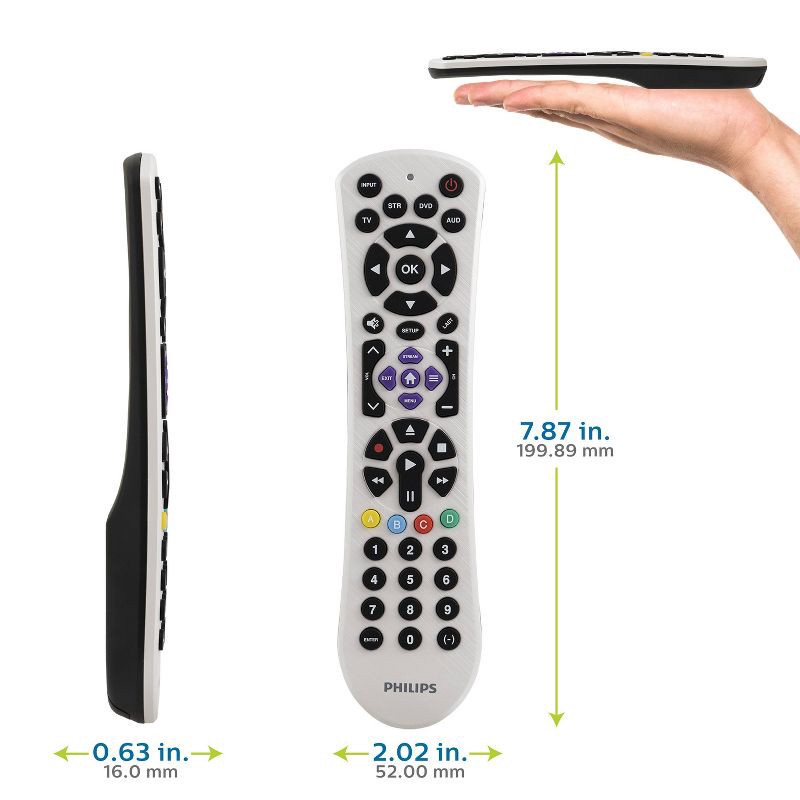 slide 2 of 8, Philips 4-Device Universal Remote Control Pearl White, 1 ct