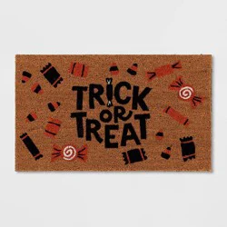 1'6"x2'6" 'Trick or Treat' Halloween Coir Doormat Orange - Hyde & EEK! Boutique