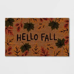 1'2"x2'6" 'Hello Fall' Leaves Coir Halloween Doormat - Hyde & EEK! Boutique