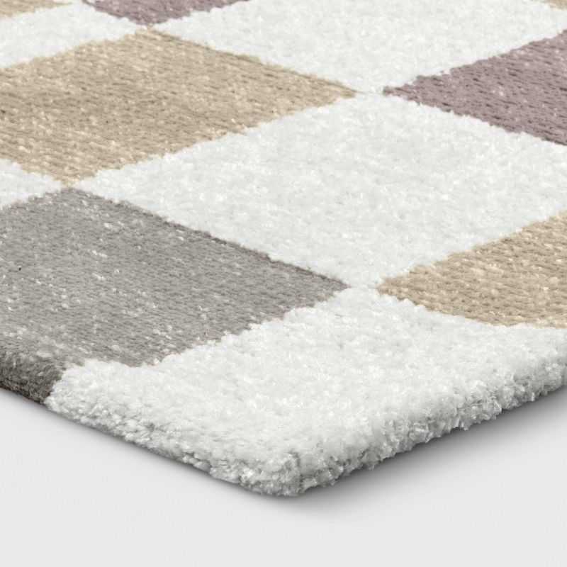 slide 3 of 4, 5'x7' Checkered Woven Flatweave Area Rug White - Threshold™, 1 ct