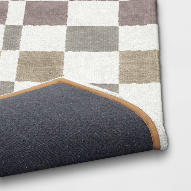 slide 4 of 4, 5'x7' Checkered Woven Flatweave Area Rug White - Threshold™, 1 ct