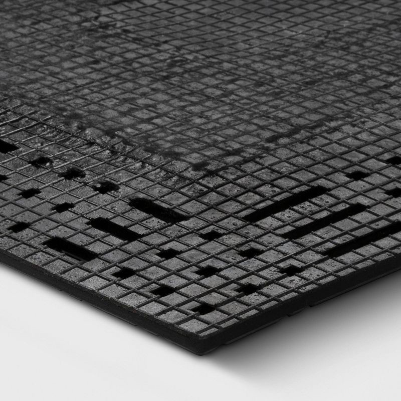 slide 4 of 4, 1'11"x2'11" 'Hello' Rubber Coir Doormat Natural/Black - Threshold™: Outdoor Welcome Mat, Front Door Decor, 1 ct