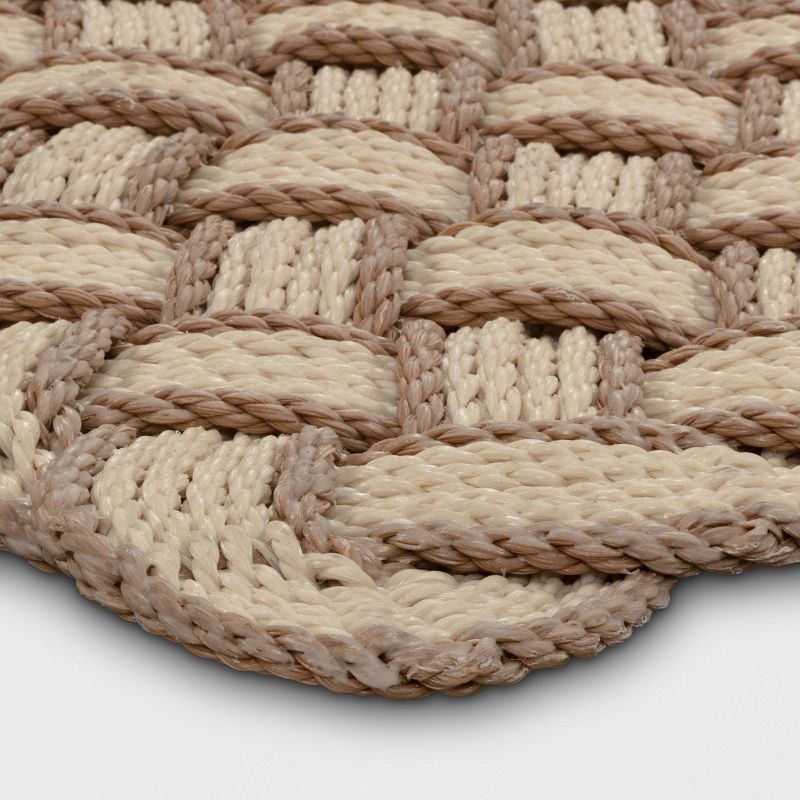 slide 4 of 4, 1'6"x2'6" Lovers Knot Coir Doormat Cream/Brown - Threshold™: Outdoor High Pile Basket Weave Front Door Mat, 1 ct