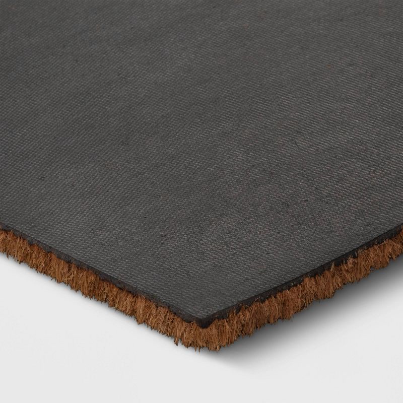 slide 4 of 4, 1'6"x2'6" Stay Awhile Coir Doormat Natural - Threshold™: Outdoor Welcome Mat, Medium Pile, Rectangle Shape, 1 ct