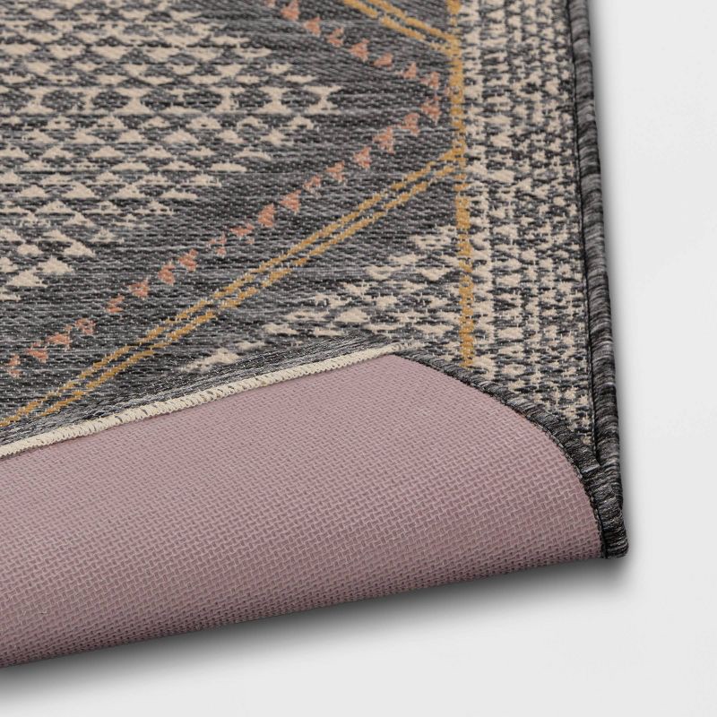 slide 4 of 4, 2'3"x3'9" Washable Tapestry Accent Rug Gray - Threshold™: Traditional Diamond Pattern, Machine Washable, Indoor Use, 1 ct