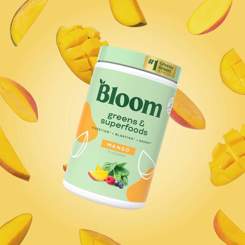 slide 2 of 6, BLOOM NUTRITION Greens and Superfoods Powder - Mango - 5oz/25ct, 5 oz, 25 ct