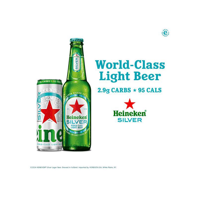 slide 3 of 6, Heineken Silver - 12pk/12 fl oz Bottles, 12 ct; 12 fl oz