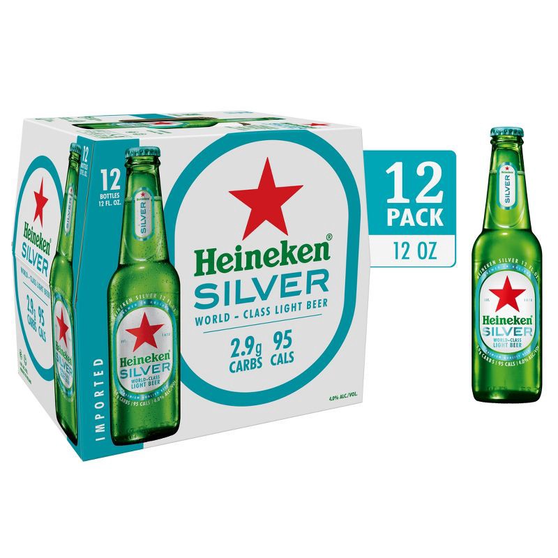 slide 4 of 6, Heineken Silver - 12pk/12 fl oz Bottles, 12 ct; 12 fl oz