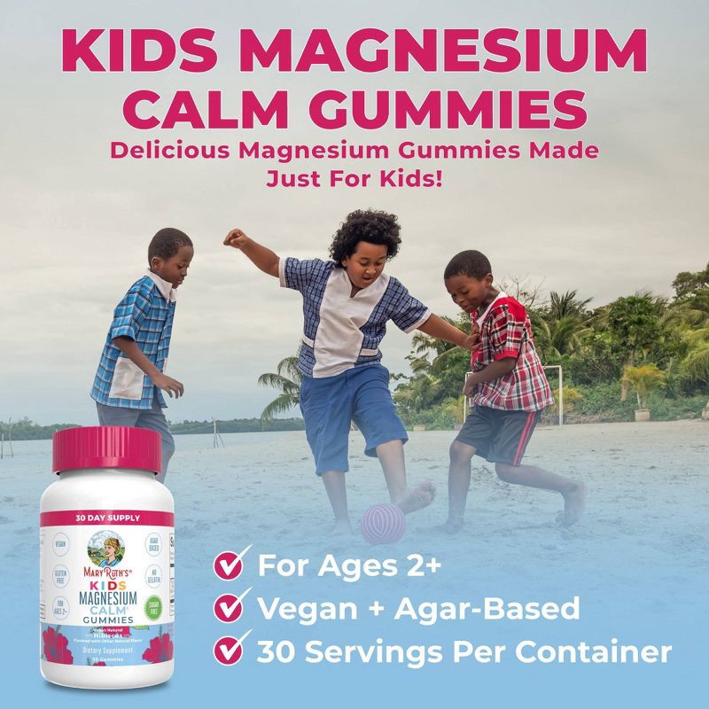 slide 4 of 4, MaryRuth's Kids' Magnesium Calm Sugar Free Vegan Gummies - 30ct, 30 ct