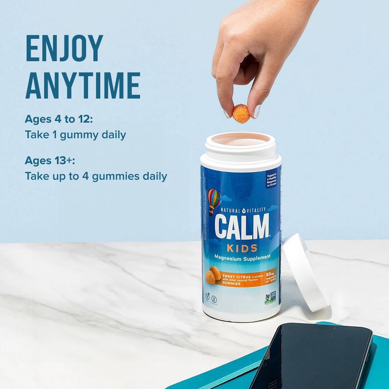 slide 9 of 12, Natural Calm Kids' Vegan Gummies - Sweet Citrus - 60ct, 60 ct