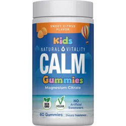 Natural Calm Kids' Vegan Gummies - Sweet Citrus - 60ct