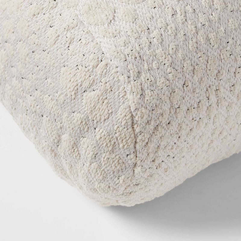 slide 4 of 4, 8"x22" Luxe Jacquard Leopard Round Decorative Pillow Ivory - Threshold™: Cylinder Shape, Indoor Polyester Bolster, 1 ct