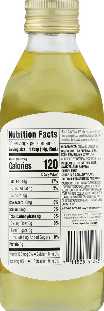 slide 6 of 9, Wild Harvest Organic Canola Oil, 17 fl oz