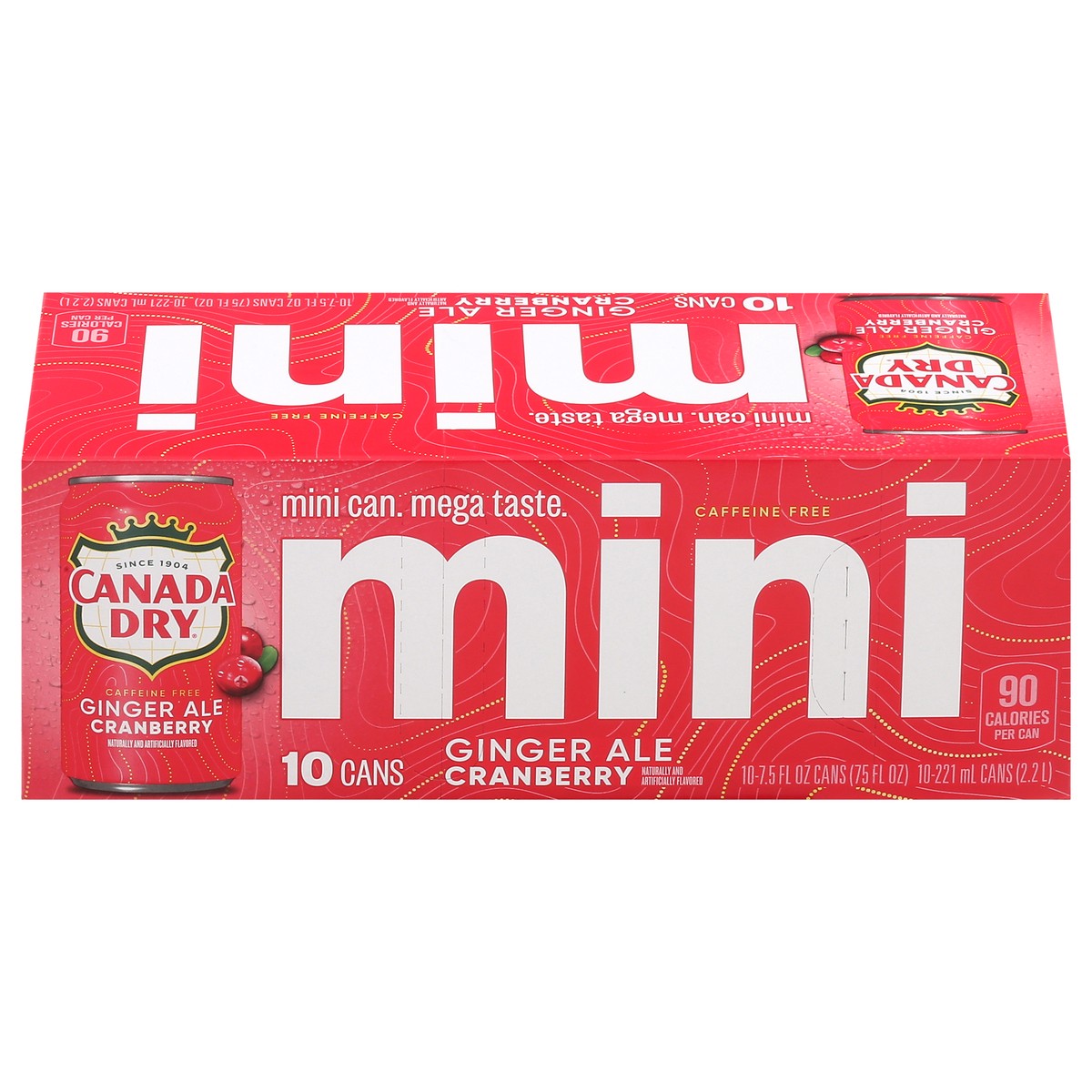 slide 3 of 4, Canada Dry Cranberry Mini Ginger Ale 10 - 7.5 fl oz Cans, 10 ct