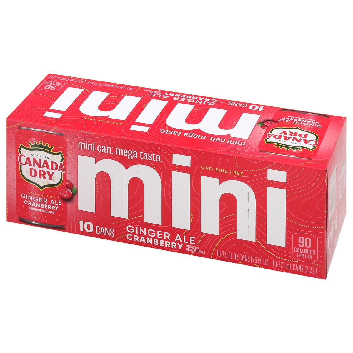 slide 2 of 4, Canada Dry Cranberry Mini Ginger Ale 10 - 7.5 fl oz Cans, 10 ct