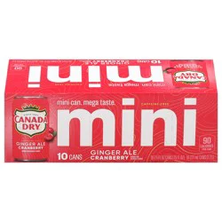 Canada Dry Cranberry Mini Ginger Ale 10 - 7.5 fl oz Cans