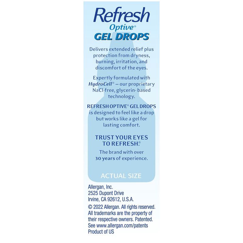 slide 4 of 12, Refresh Optive Gel Drops Lubricant Eye Gel - 0.33 fl oz (10 mL), 0.33 fl oz
