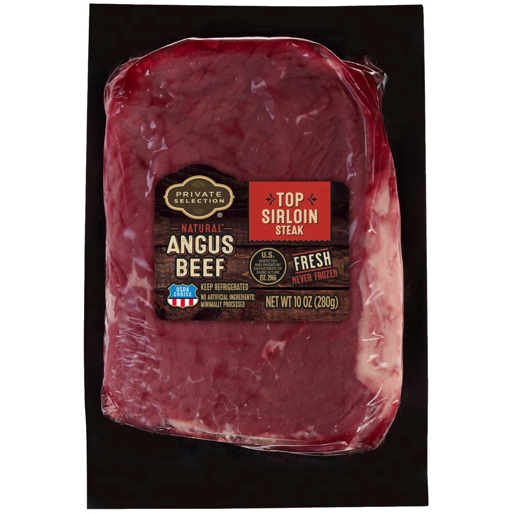 slide 2 of 2, Private Selection Top Sirloin Angus Beef Steak, 10 oz