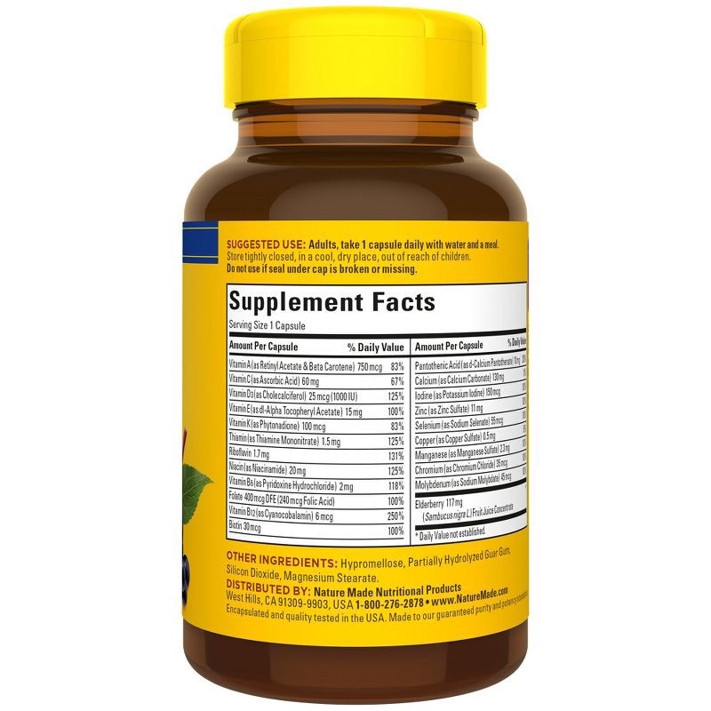 slide 3 of 3, Nature Made Multi + Elderberry Multivitamin Capsule - 60ct, 60 ct