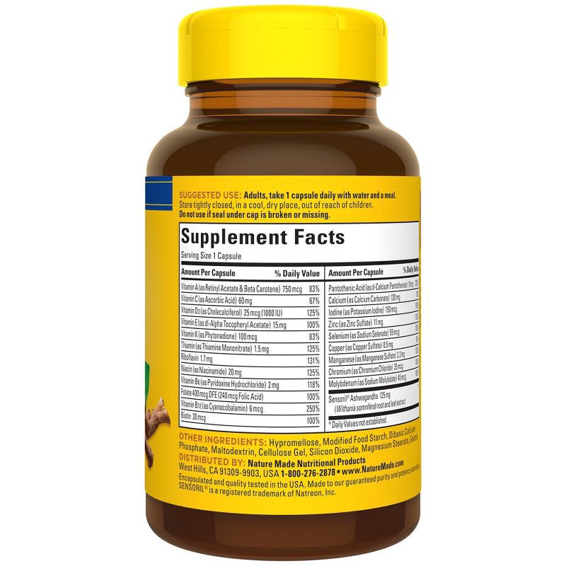 slide 3 of 3, Nature Made Multi+ Ashwagandha Multivitamin Capsules - 60ct, 60 ct