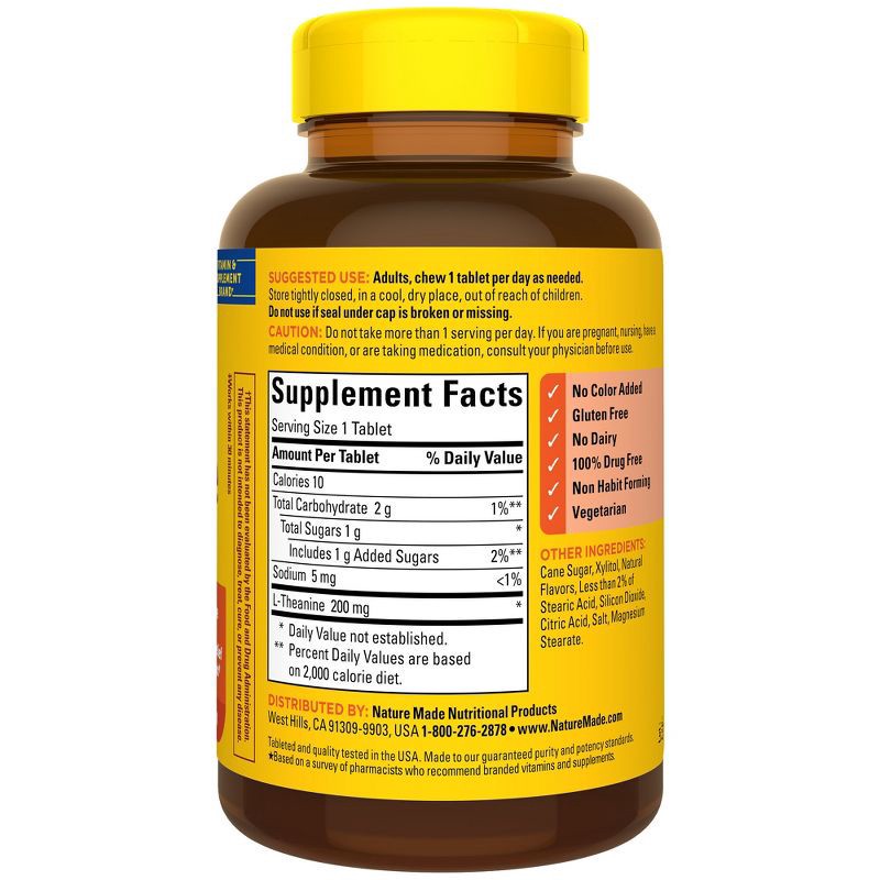 slide 2 of 10, Nature Made L-Theanine Chewable Tablets - 50ct, 50 ct