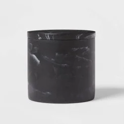 Marble Bath Canister Black - Threshold™: Resin Bathroom Accessories, Qtip Jar, Spot Clean Care