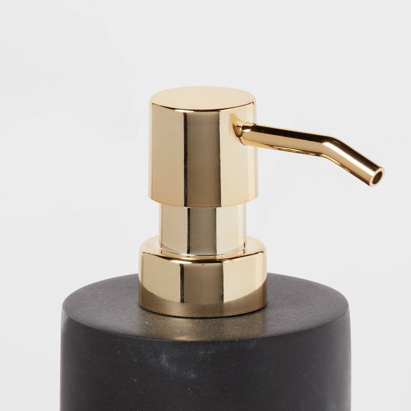 slide 4 of 5, Marble Soap Pump Black - Threshold™: Resin Bathroom Dispenser, Refillable, Spot Clean, 250ml Capacity, 250 ml