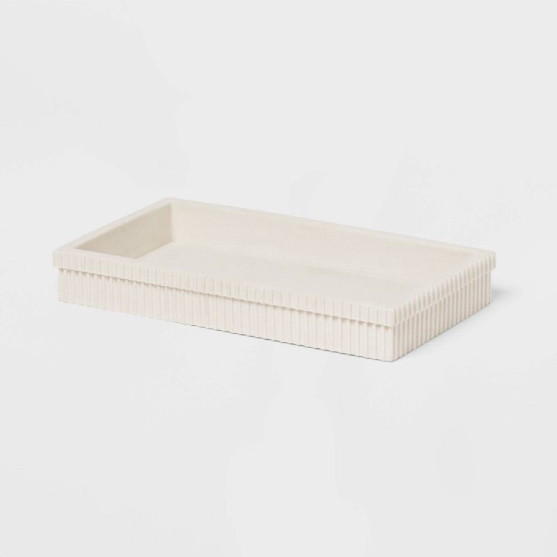 slide 3 of 4, Ribbed Bath Tray White - Room Essentials™, 1 ct