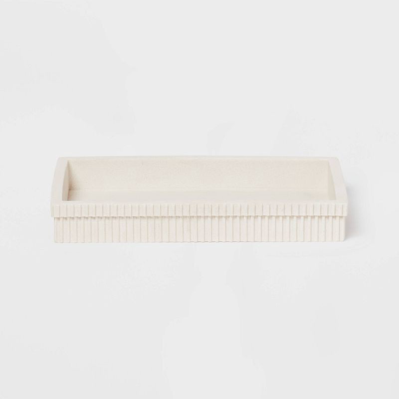 slide 1 of 4, Ribbed Bath Tray White - Room Essentials™, 1 ct