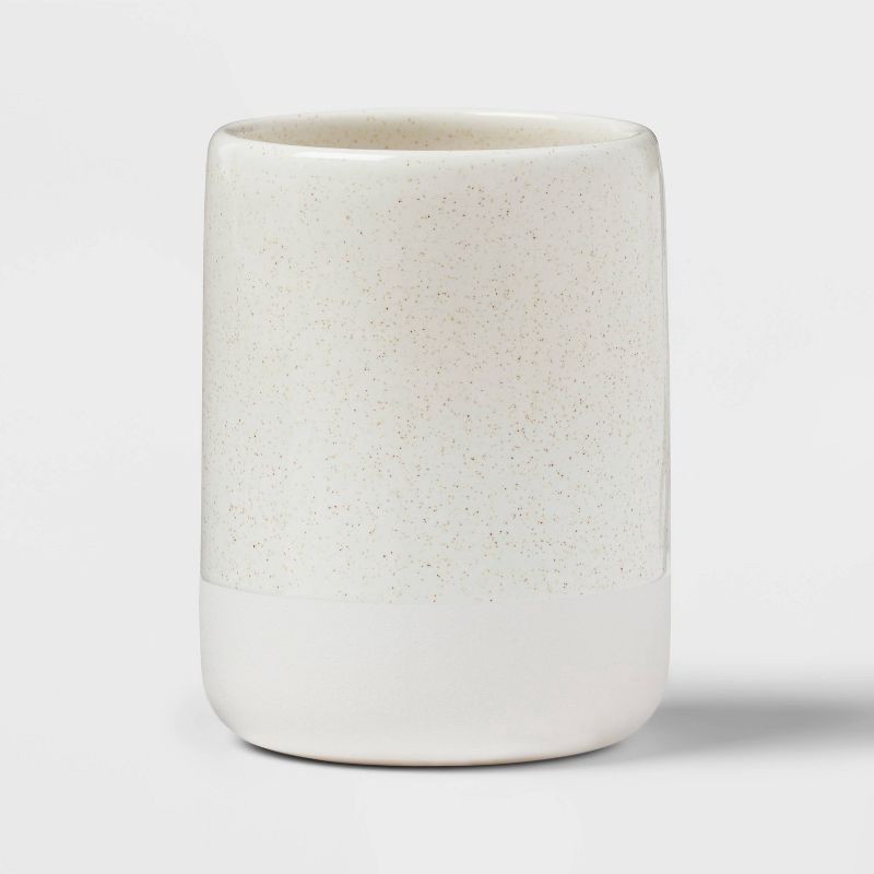 slide 4 of 6, 3pc Modern Coordinate Bath Bundle Set - Threshold™: Ceramic Accessories, Tumbler, Spot Clean, 3 ct