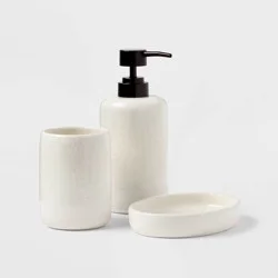 3pc Modern Coordinate Bath Bundle Set - Threshold™: Ceramic Accessories, Tumbler, Spot Clean