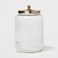 Large Bath Glass Canister Brass - Threshold™