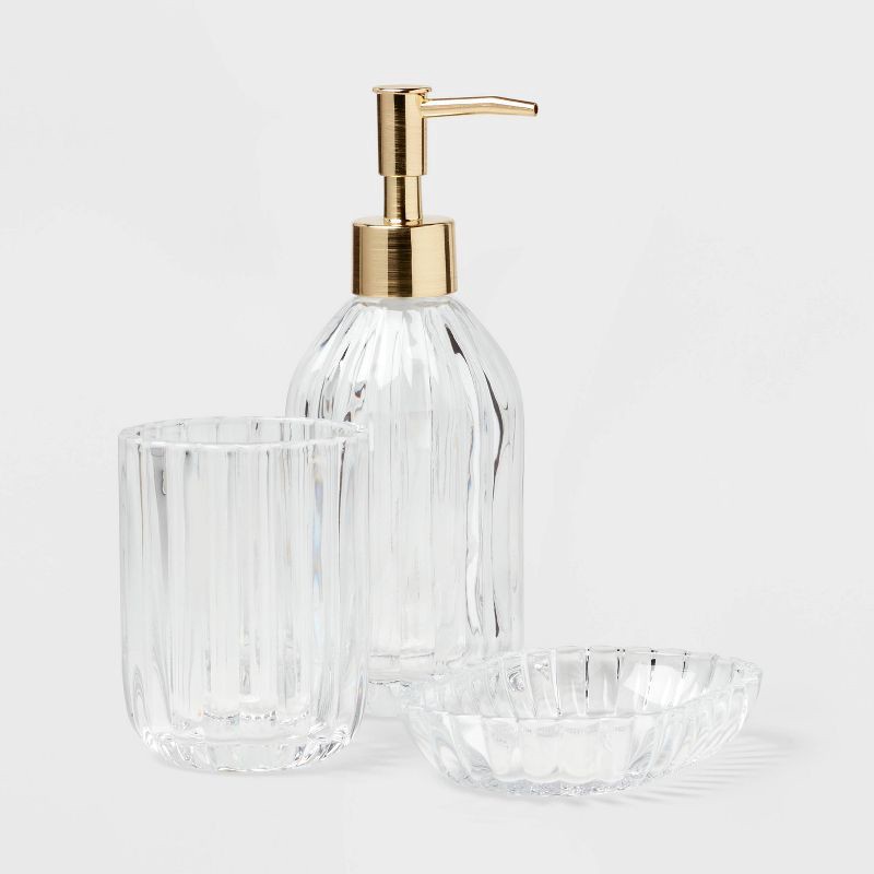 slide 1 of 6, 3pc Traditional Coordinate Bath Bundle Set - Threshold™, 3 ct