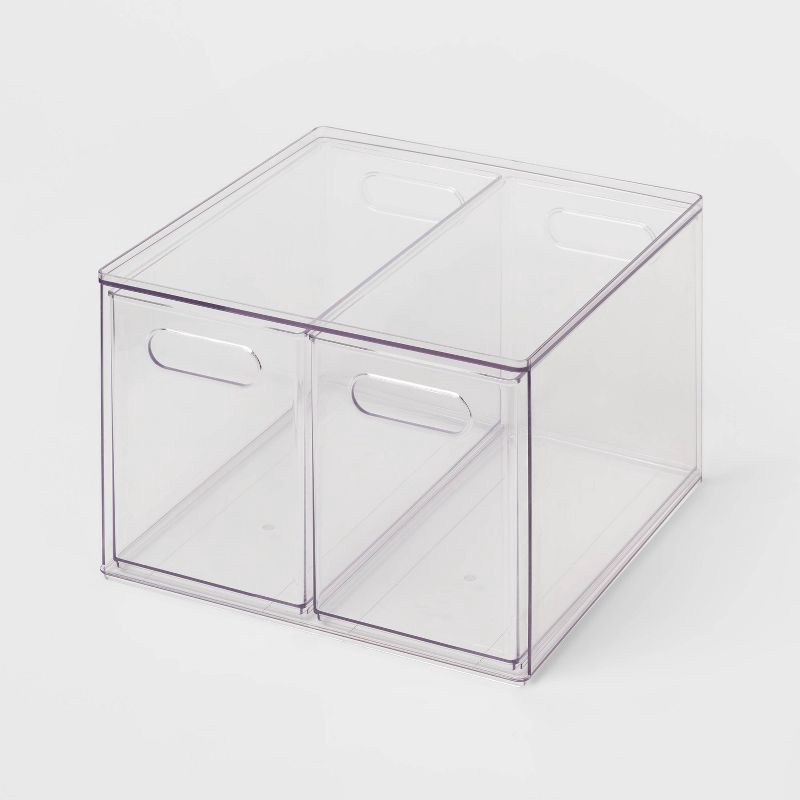 slide 1 of 6, All Purpose 2 Drawer Storage Clear - Brightroom™: Acrylic Utility Bins, PETG, 1352 Volume, 8.8" H, 12.6" D, 12.2" W, 1 ct