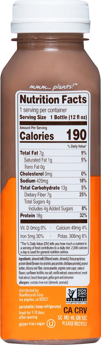 slide 2 of 7, Koia Protein - Chocolate Peanut Butter - Ready To Drink Protein Shake - 12oz, 12 oz