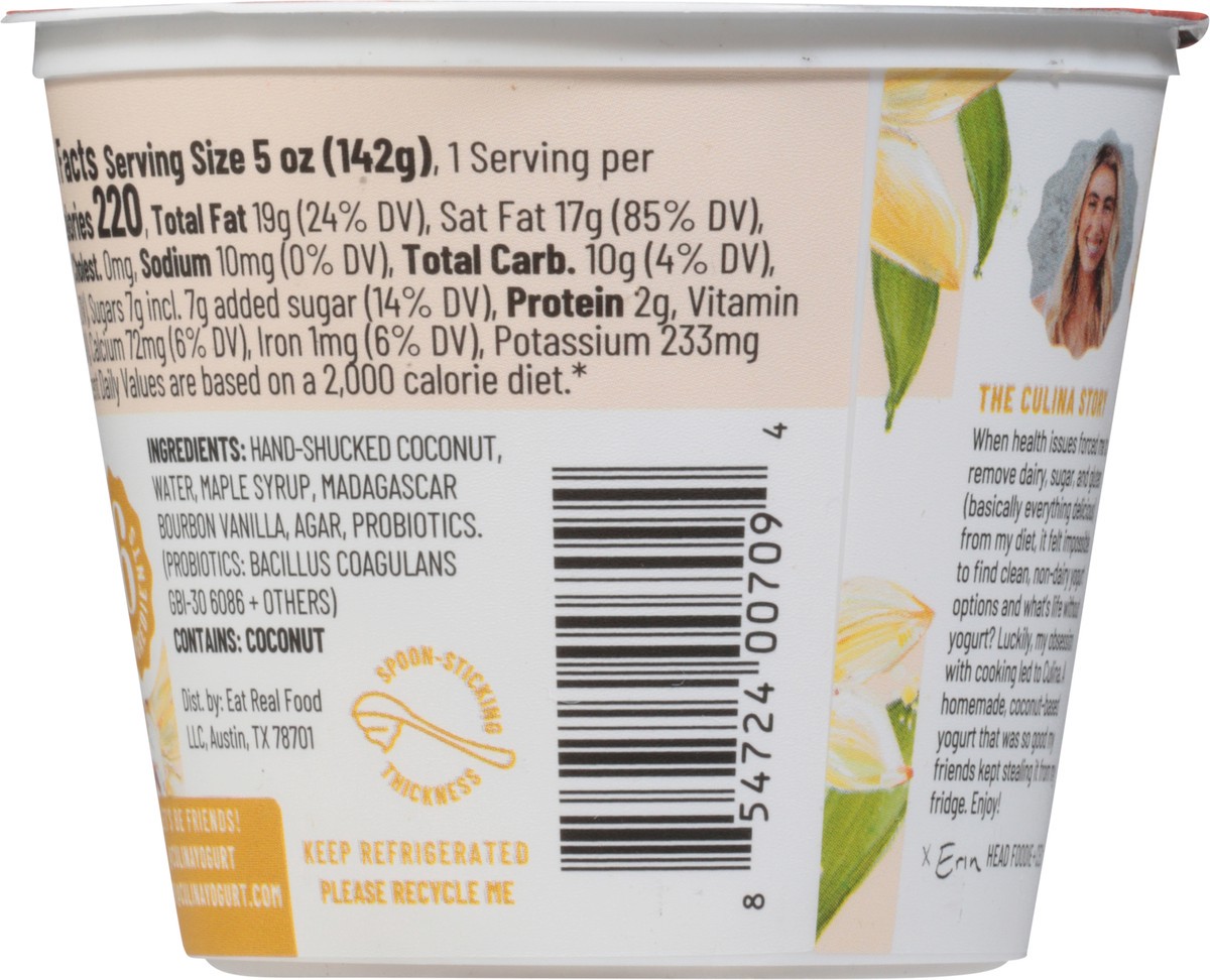 slide 5 of 9, Culina Bourbon Vanilla Plant Based Coconut Yogurt, 5 oz