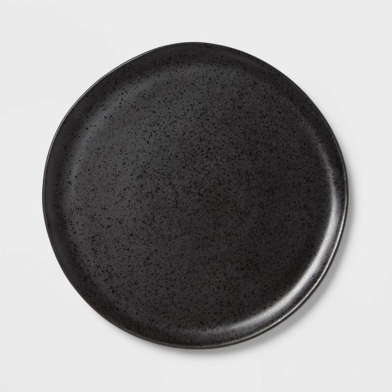 slide 3 of 5, 12pc Earthenware Houlton Dinnerware Set Black - Threshold™: Solid Plate & Bowl Dish Set, Microwave & Dishwasher Safe, 12 ct