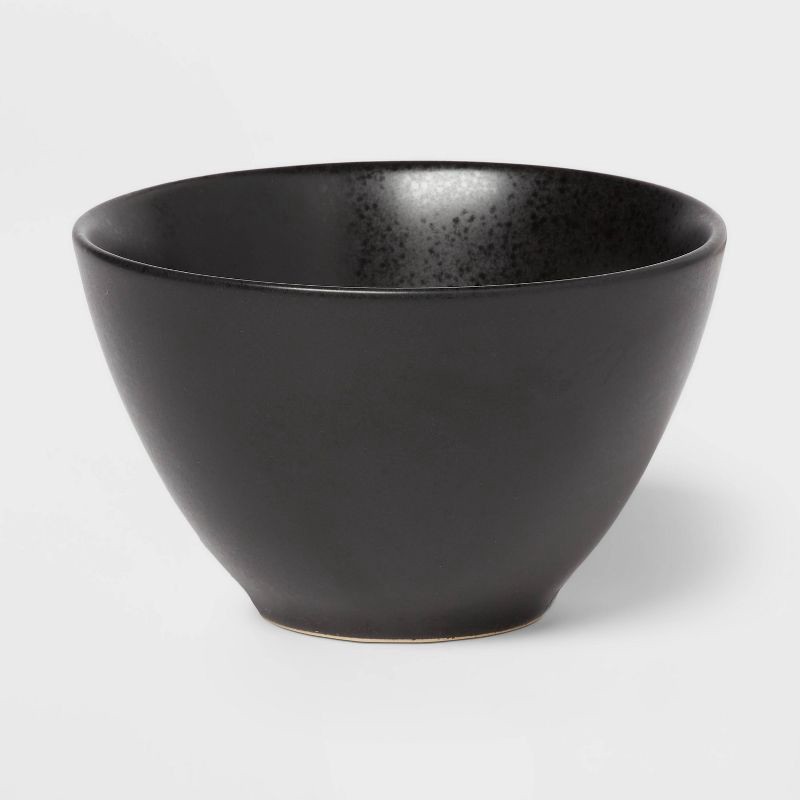 slide 5 of 5, 12pc Earthenware Houlton Dinnerware Set Black - Threshold™: Solid Plate & Bowl Dish Set, Microwave & Dishwasher Safe, 12 ct