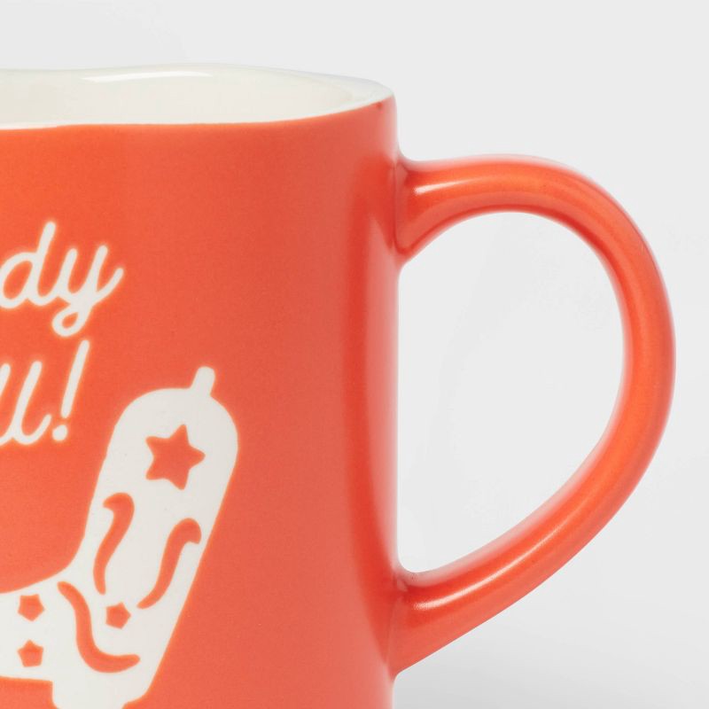 slide 3 of 3, 16oz Stoneware 'Howdy Y'all!' Mug Red - Opalhouse™: Coffee Mugs, Microwave & Dishwasher Safe, Hot/Cold Beverages, 16 oz