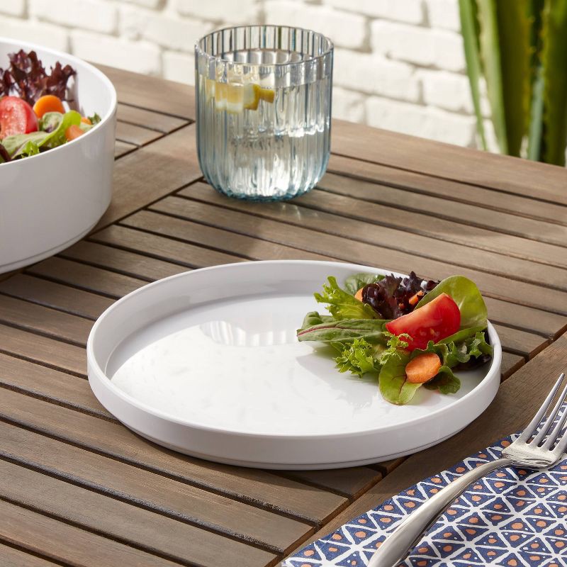 slide 2 of 3, 8" Plastic Stella Salad Plate White - Threshold™: Recycled PET, Dishwasher & Microwave Safe, 1 ct