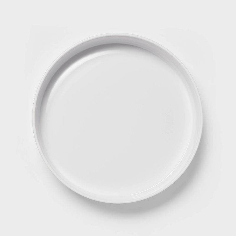 slide 3 of 3, 42oz Plastic Dinner Bowl White - Threshold™: Dishwasher & Microwave Safe, Round Shallow Bowl, 9.125" Diameter, 42 oz